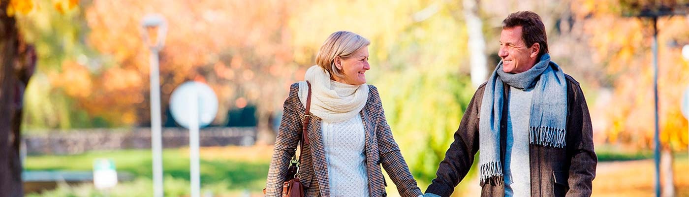 Adult couple walking